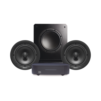 KIT Amplificador VSSL A1X | 2 Bocinas de Techo TruAudio PP8 | Subwoofer SS10
