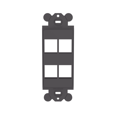 Marco de Módulo Dúplex Para Placas Frontales Estándar GFCI Acepta 4 Módulos Keystone Color Negro