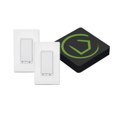 KIT HUB Controlador inteligente para dispositivos Zwave Zigbee Shelly Lutron incluye 1 HUB / 2 Apagadores inteligentes On/Off Zwave