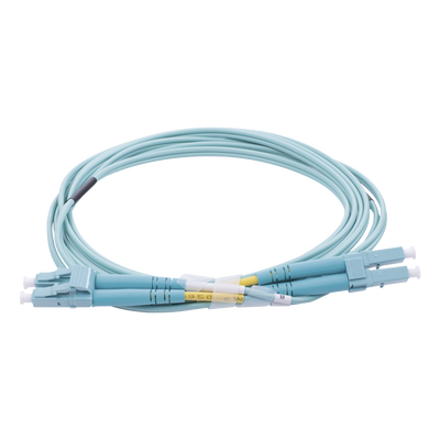 Jumper de Fibra Óptica Multimodo OM4 50/125 LC-LC OFNR (Riser) 2.0 mm Dúplex Aqua 2 metros