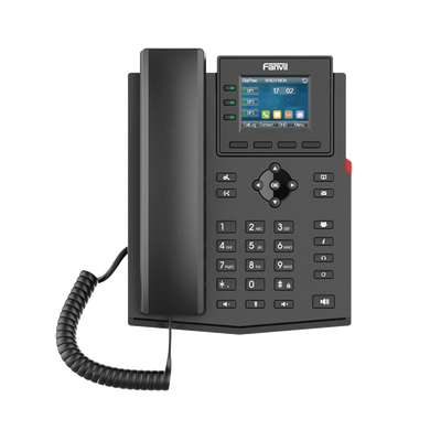 Teléfono IP Wi-Fi empresarial para 4 líneas SIP con pantalla LCD de 2.4 pulgadas a color Opus y conferencia de 3 vías PoE.
