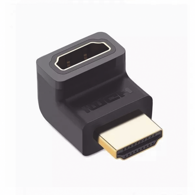 Adaptador HDMI de 90 Grados Macho a Hembra / Hacia Arriba / HDMI 2.0 4K@60Hz / Proporciona Flexibilidad Sin Doblar los Cables HDMI