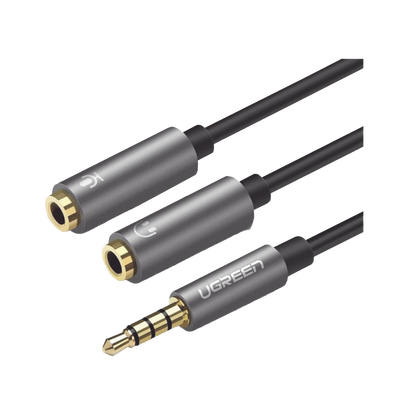 Cable Divisor en Y / De 3.5 mm Macho a Dos Salidas de 3.5 mm Hembra / CTIA TRS / Núcleo de Cobre / TPE / Longitud 20 cm / Ideal para Separar el Micrófono de los Auriculares