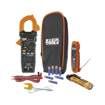 Kit de Prueba Eléctrica HVAC para Aire Acondicionado Calefacción Minisplits etc. Medición de Voltaje CA/CC Resistencia Frecuencia Capacitancia Diodos Temperatura Ciclo Micro Amperios CC.