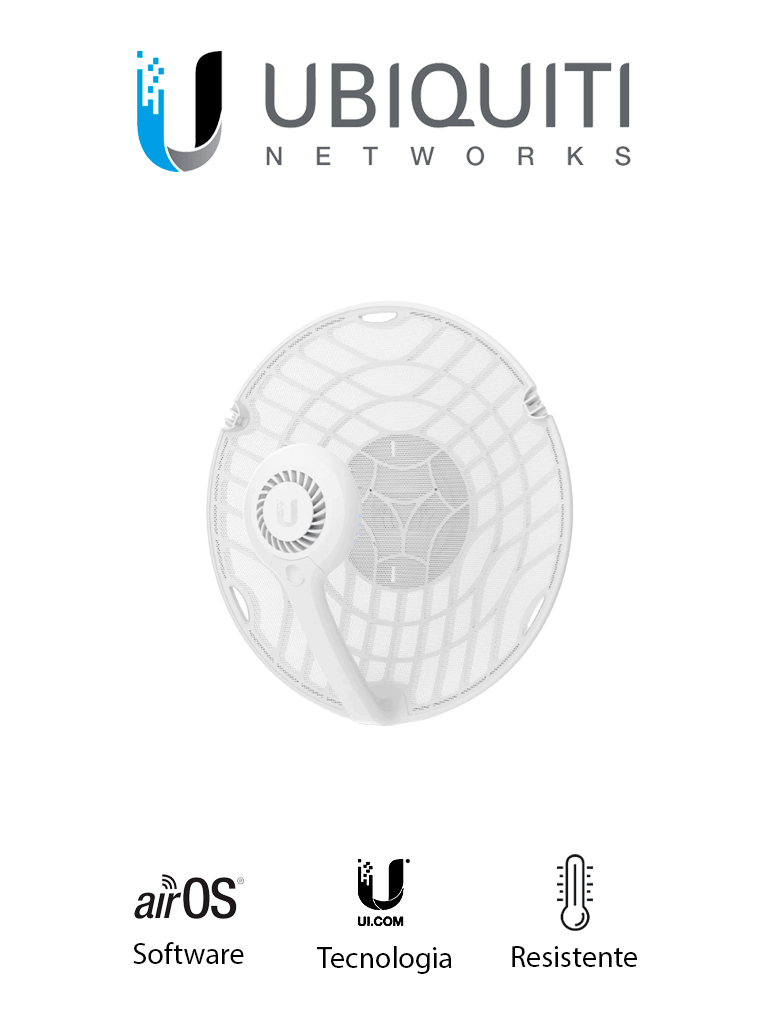 UBIQUITI AF60-LR Radio airFiber de 60 GHz largo alcance con tecnología Wave y rendimiento Gigabit True Duplex para enlaces PtP.