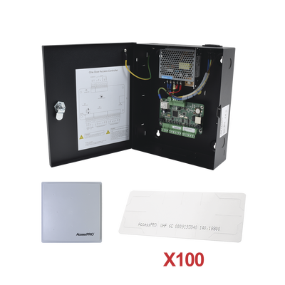 Kit para automatizar 1 ACCESO VEHICULAR con STICKERS en Parabrisas de vehiculos / Incluye Panel lector y 100 stickers / Software IVMS4200 incluido