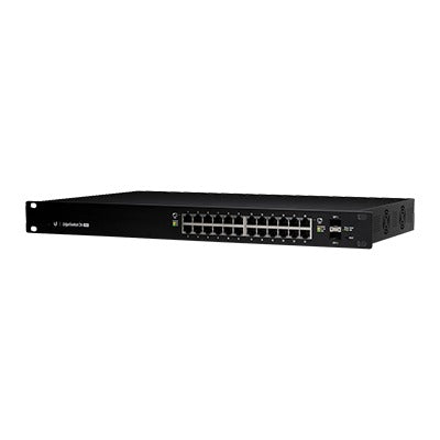 Switch EdgeMAX administrable de 24 puertos Gigabit con PoE+/PoE Pasivo 24V + 2 Puertos SFP 250 W