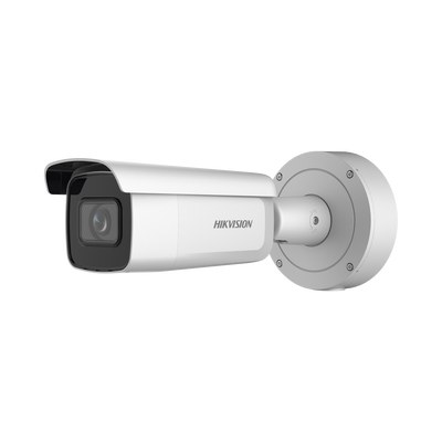 Bala IP 8 Megapixel (4K) / Lente Mot. 2.7 a 13.5 mm / 60 mts IR EXIR / Exterior IP66 / IK10 / DARKFIGHTER / Audio y Alarma I/O / PoE+ / ONVIF / Micro SD / 4 Analíticos: AcuSense Deteccion Facial Conteo de Personas por Cruce y Zona