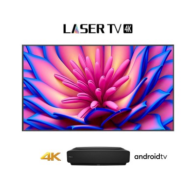 Laser TV HISENSE 100 Pulgadas 100L5G DLP 4K Smart Android HDR Laser+Phosphor Color filter; Audible Noise:32dB*Incluye Pantalla de Proyección e Instalación*