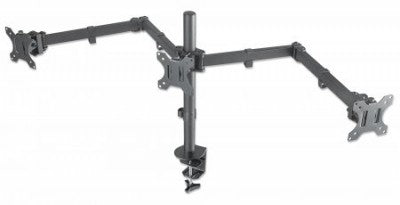 Soporte para monitor MANHATTAN movimiento articulado 3 pantallas planas de 10