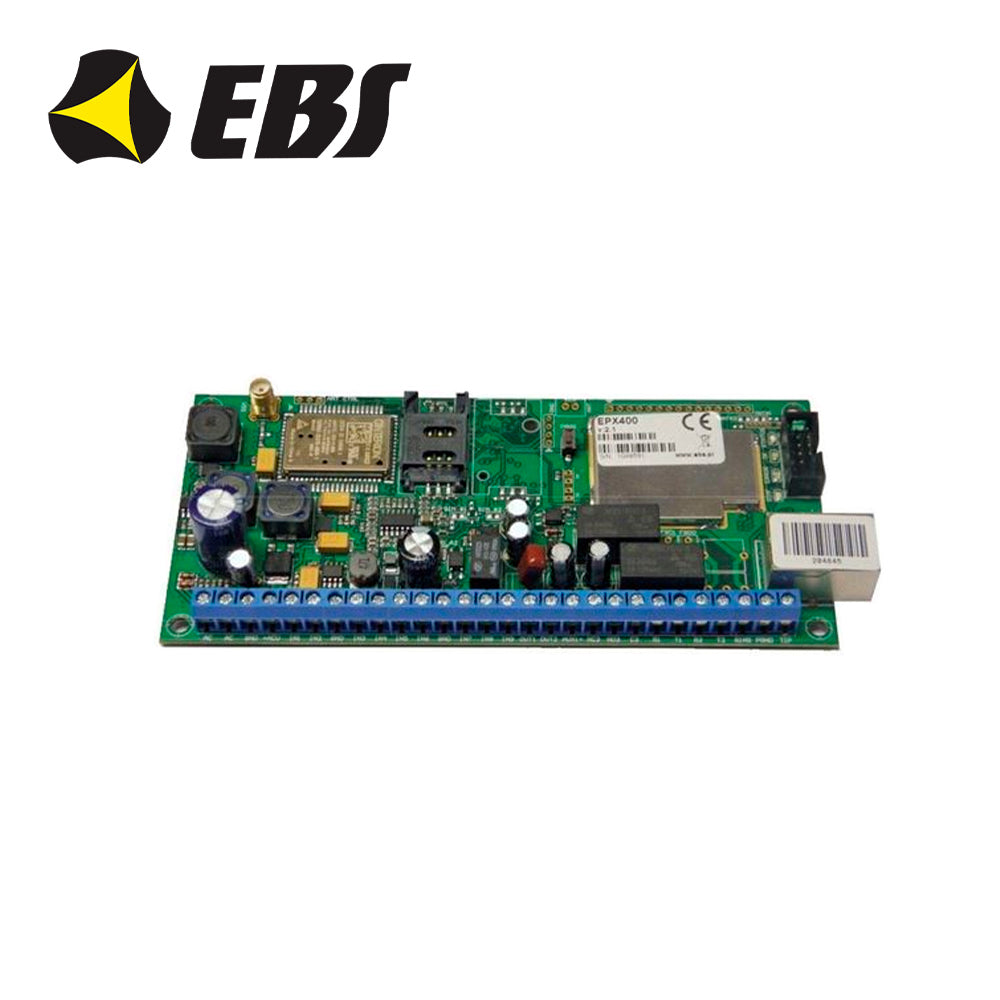 COMUNICADOR IP-GSM 4G UNIVERSAL EBS EPX400-A30C. APP INTEGRADA SIN COSTO. COMPATIBLE CON PANELES RESIDEO DSC PARADOX.