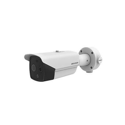 Bala IP Dual / Térmica 9.7 mm (160 x 120) / Óptico 8 mm (4 Megapixel) / Detección de Personas 285 Mts / 40 mts IR / Exterior IP67 / PoE / Termométrica / Detección de Temperatura (Fuego) / Sirena y Luz / Micro SD 32 GB In