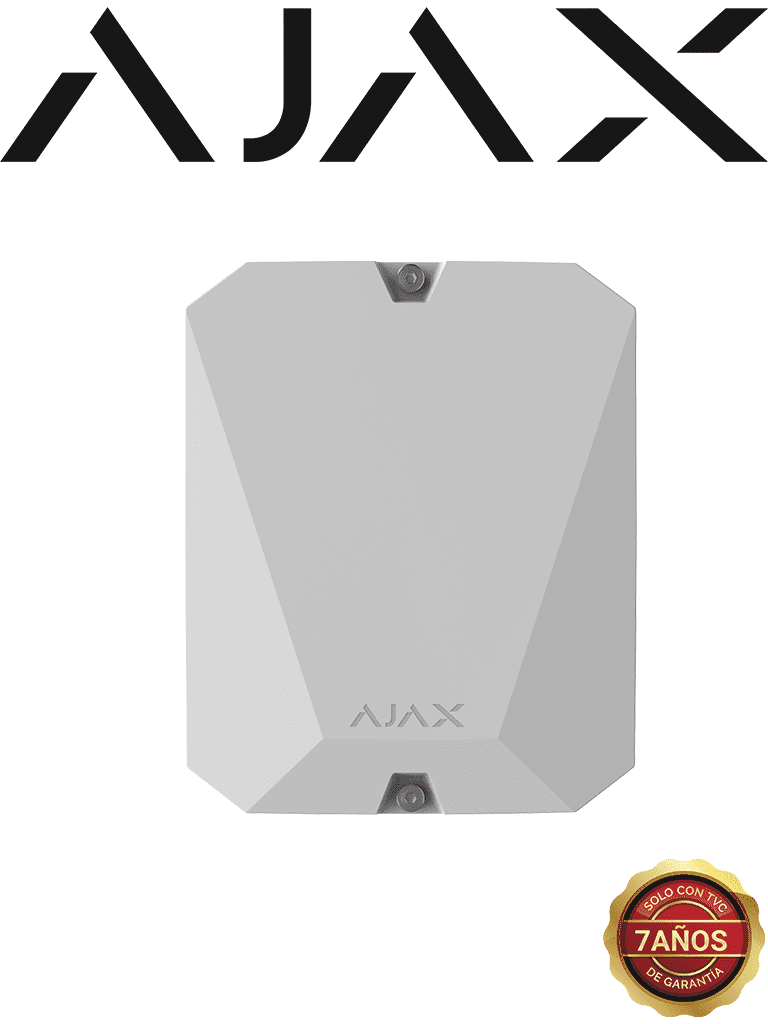 AJAX MultiTransmitterW - Módulo de integración para conectar detectores cableados a Ajax y gestionar la seguridad a través de la app. Color Blanco (28306.62.WH3)