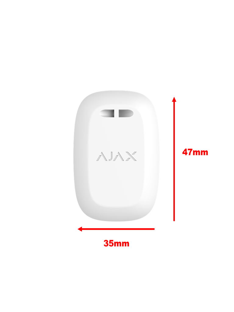AJAX Button W - Botón inteligente multifuncional. Botón de pánico / Control de dispositivos de automatización / Silenciar alarmas de detectores de incendios. Color Blanco (28203.26.WH3)