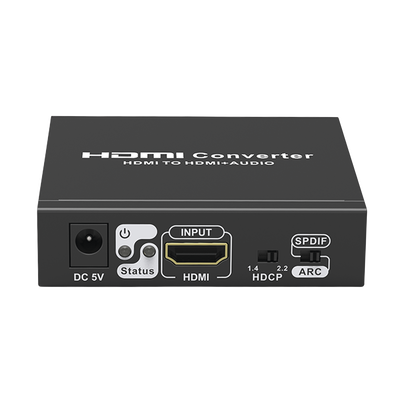 Extractor de Audio de HDMI a HDMI + Audio / Salida de Audio Digital o Análoga / SPDIF / Toslink / Auxiliar 3.5mm (Estéreo) / Salida HDMI solo video / Soporta ARC / HDR / HDCP / Separa el Audio del Contenido HDMI .