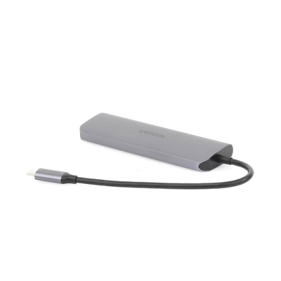 HUB USB-C Multipuertos / HDMI 4K@30Hz / 3 Puertos USB-A 3.0 / Lector Tarjeta SD+TF (Uso Simultáneo) / 6 en 1 / Carcasa de Aluminio.
