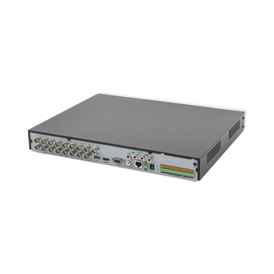 DVR 16 Canales TurboHD + 16 Canales IP / 8 Megapixel (4K) / Acusense (Evita Falsas Alarmas) / Audio por Coaxitron / 2 Bahías de Disco Duro / 8 Entradas de Alarma / 4 Salidas de Alarma / H.265+ / Salida de Video en 4K