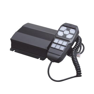 Sirena Vehicular de 100W de Potencia Con Controlador Unimando Para Control de Tonos 4 Salidas Auxiliares y Microfono