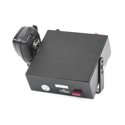 Sirena Vehicular de 100W de Potencia Con Switch Giratorio de 6 posiciones Micrófono de Uso Rudo e Interconexión a Radio