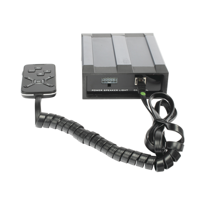 Sirena Vehicular de 100W de Potencia Con Controlador Unimando Para Tonos 2 Salidas Auxiliares y Microfono