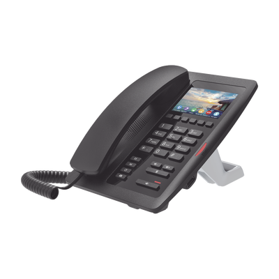 (H5W Color Negro)Teléfono IP WiFi para Hotelería profesional de gama alta con pantalla LCD de 3.5 pulgadas a color 6 teclas programables para servicio rápido (Hotline) PoE