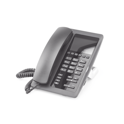 (H5 Color Negro) Teléfono IP Hotelero de gama alta pantalla LCD de 3.5 pulgadas a color 6 teclas programables para servicio rápido (Hotline) PoE