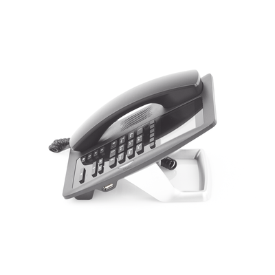 (H5 Color Negro) Teléfono IP Hotelero de gama alta pantalla LCD de 3.5 pulgadas a color 6 teclas programables para servicio rápido (Hotline) PoE