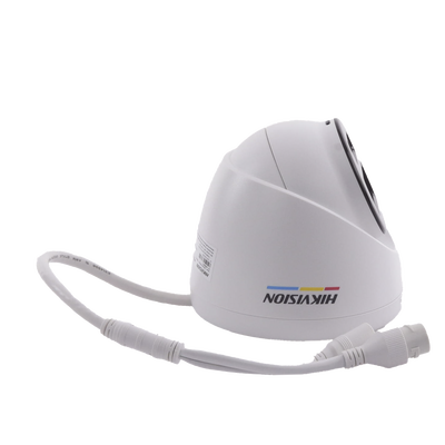 Turret IP 2 Megapixel / Imagen a Color 24/7 / PoE / Lente 2.8 mm / Luz Blanca 30 mts / Exterior IP67 / dWDR / ColorVu / H.265+ / ONVIF