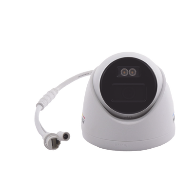 Turret IP 2 Megapixel / Imagen a Color 24/7 / PoE / Lente 2.8 mm / Luz Blanca 30 mts / Exterior IP67 / dWDR / ColorVu / H.265+ / ONVIF