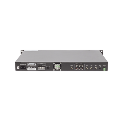 Amplificador Mezclador | 120W RMS | Sistema 100V y Baja Impedancia | MP3 | Tuner | Bluetooth | Música ambiental y Voceo