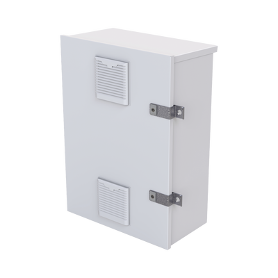 Gabinete para instalación de 2 Baterías PL110D12 Fabricado en Lámina Galvanizada Accesorios para piso o poste (No incluidos)