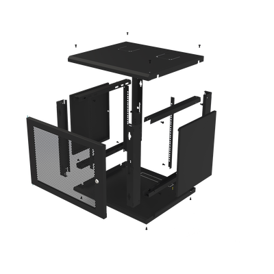 Gabinete Linkedpro de Montaje en Pared de 19in Puerta Perforada 6 UR 340 mm de Profundidad Color Negro
