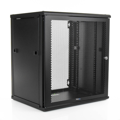 Gabinete Linkedpro de Montaje en Pared 19in Puerta Perforada 12 UR 450 mm de Profundidad Color Negro