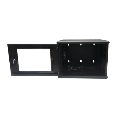 Gabinete de Montaje en Pared Con Puerta de Cristal de 19in 6UR Color Negro
