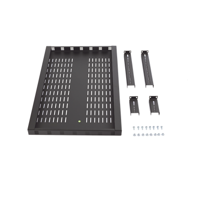 Charola Ventilada para Soportar Equipos en Rack  Profundidad Ajustable de 495 a 965 mm  1U  Color Negro
