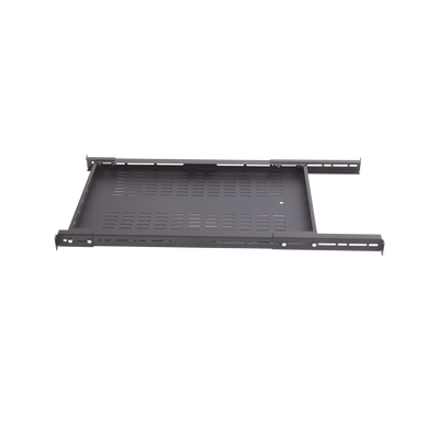 Charola Ventilada para Soportar Equipos en Rack  Profundidad Ajustable de 495 a 965 mm  1U  Color Negro
