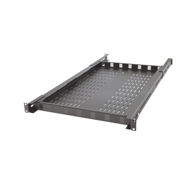 Charola Ventilada para Soportar Equipos en Rack  Profundidad Ajustable de 495 a 965 mm  1U  Color Negro