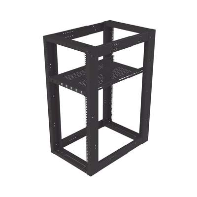 Charola Ventilada para Soportar Equipos en Rack  Profundidad Ajustable de 495 a 965 mm  1U  Color Negro