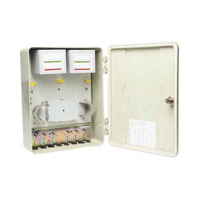 Gabinete Pasivo de Fibra Óptica Acepta Cuatro Placas FPONEAP12 IP55 Montaje en Poste o Pared