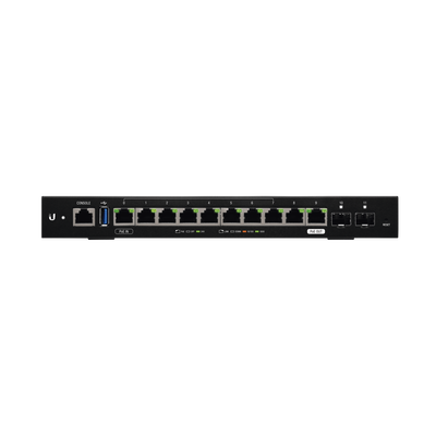 EdgeRouter 12  con 10 puertos 10/100/1000 Mbps + 2 puertos SFP  con funciones avanzadas de ruteo