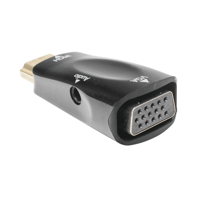 Adaptador (Convertidor) HDMI a VGA / HDMI Macho a VGA Hembra / Resolución 1920x1080 @ 60Hz / Adaptador de Audio de 3.5 mm / Chapado en Níquel