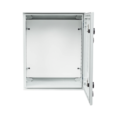 Gabinete de Poliéster IP65 Uso en Intemperie (400 x 500 x 200 mm) con Placa Trasera Interior de Plástico (Incluye Chapa y Llave).