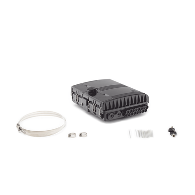Cierre de Empalme para 24 fusiones de fibra óptica  Interior/Exterior  con 8 acopladores SC/APC y splitter 1x8 SC/APC Incluido  IP65