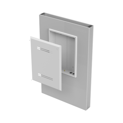 Gabinete de Medios de 19 Pulgadas de alto para Empotrar en Pared (360 x 478 x 95 mm).