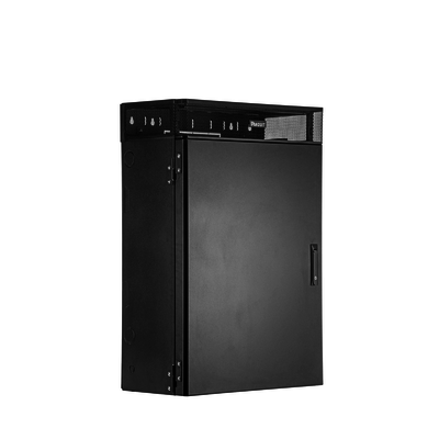 Gabinete de Montaje en Pared TrueEdge™ Con 6 UR para Equipo Activo y 6 UR para Paneles de Parcheo Fabricado en Acero Color Negro