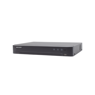 DVR 4 Canales TurboHD + 2 Canales IP / 5 Megapixel Lite - 3K Lite / Acusense (Evista falsas alarmas) / Audio por Coaxitron / 1 Bahía de Disco Duro / Salida de Video en Full HD