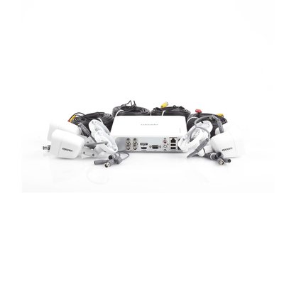 (MICRÓFONO Integrado) Kit TurboHD 1080p Lite / DVR 4 canales / Audio por Coaxitron / 4 Cámaras Bala de Metal con Micrófono Integrado