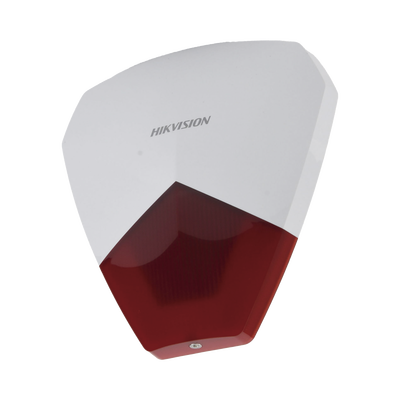 Sirena Estrobo Cableada Hikvision / Ideal para cualquier Panel de Alarma / Roja / 105 dB / Protección IP54