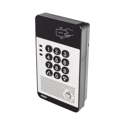 Audio Portero IP con 2 líneas SIP relevador integrado teclado numérico y lectora de tarjetas RFID para control de acceso PoE