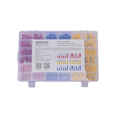 Juego de 580 pzas. Terminales Variadas con Forro y Caja de Almacenamiento.